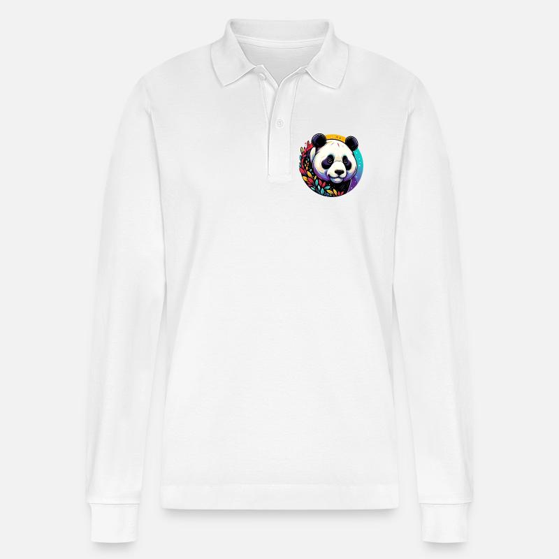 Panda - Polo à manches longues bio PREPSTER Stanley/Stella Unisexe - blanc