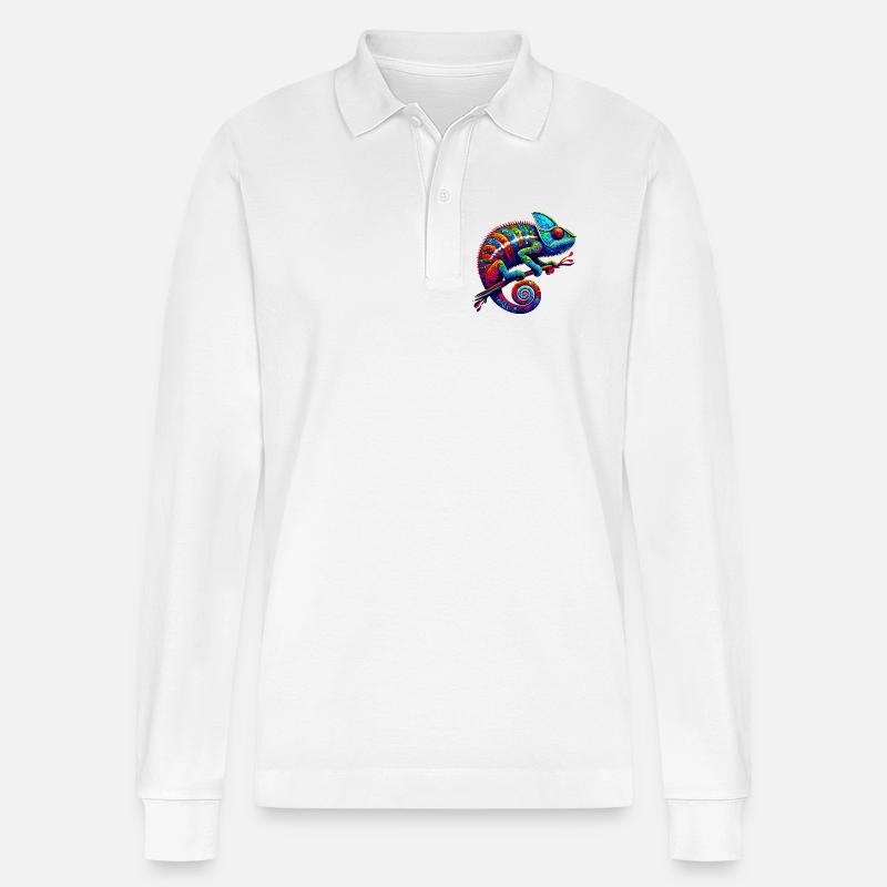 Chamäleon - Stanley/Stella Unisex Bio-Langarm-Poloshirt Prepster - Weiß