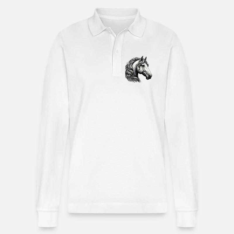 Cheval - Polo à manches longues bio PREPSTER Stanley/Stella Unisexe - blanc