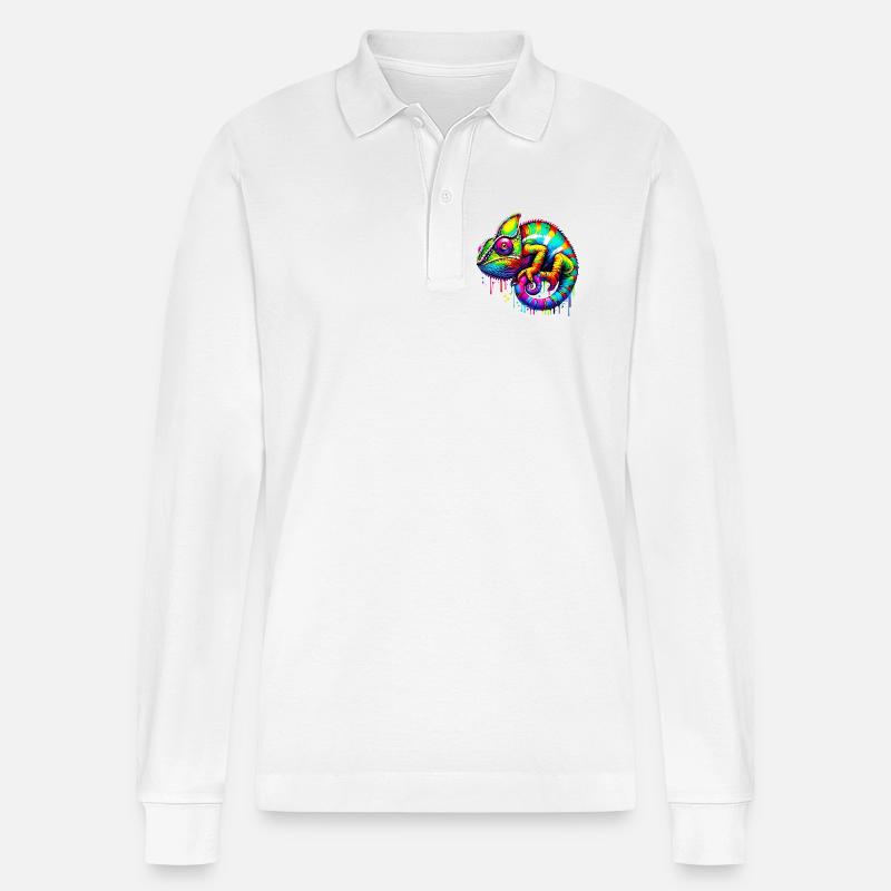 Chamäleon - Stanley/Stella Unisex Bio-Langarm-Poloshirt Prepster - Weiß