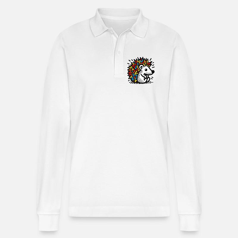 Igel - Stanley/Stella Unisex Bio-Langarm-Poloshirt Prepster - Weiß