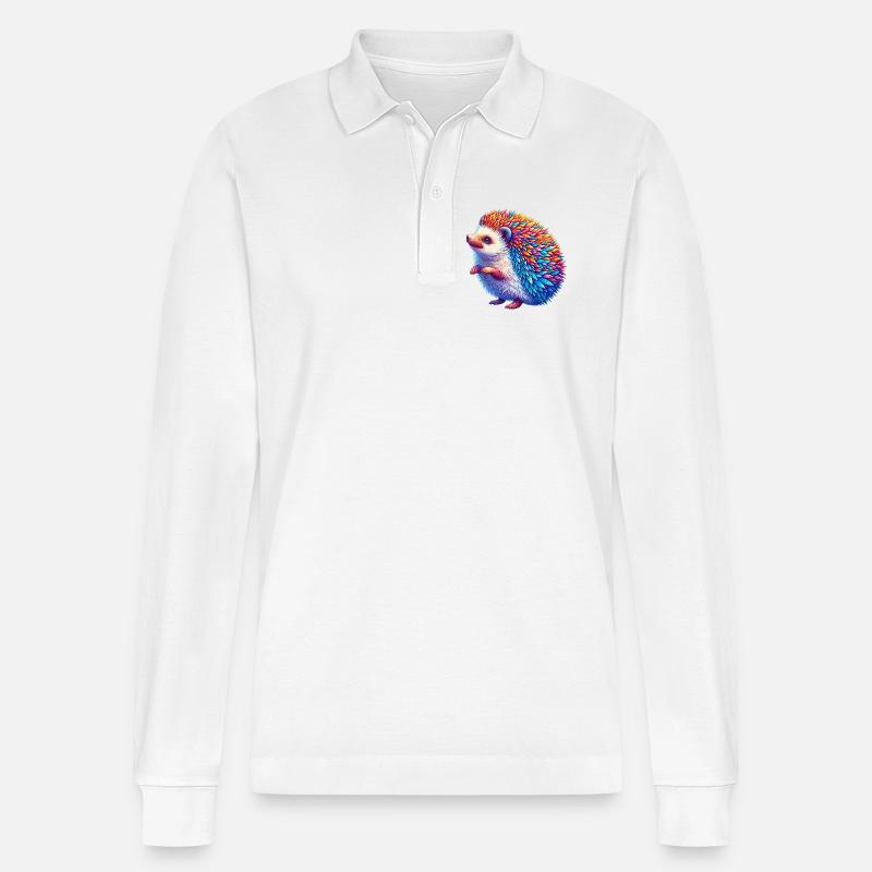Igel - Stanley/Stella Unisex Bio-Langarm-Poloshirt Prepster - Weiß