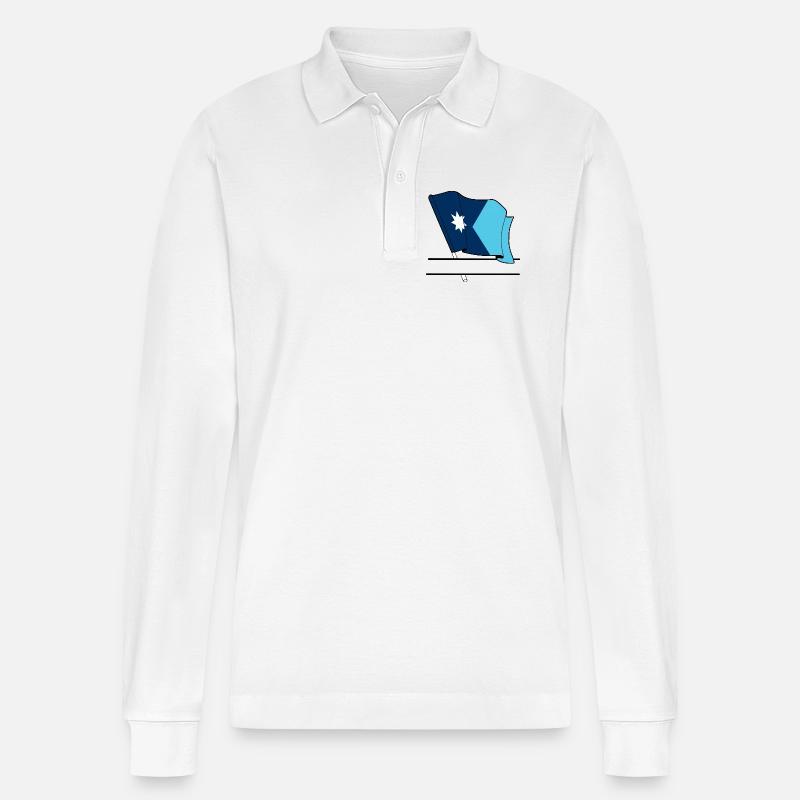 Flagge Minnesota Textbanner - Stanley/Stella Unisex Bio-Langarm-Poloshirt Prepster - Weiß
