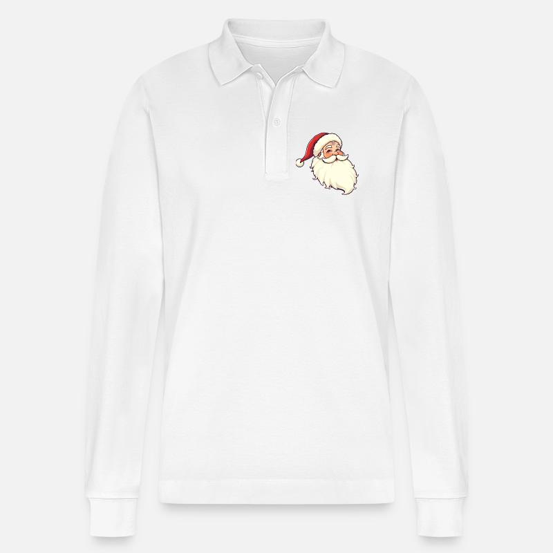 Weihnachtsmann - Stanley/Stella Unisex Bio-Langarm-Poloshirt Prepster - Weiß