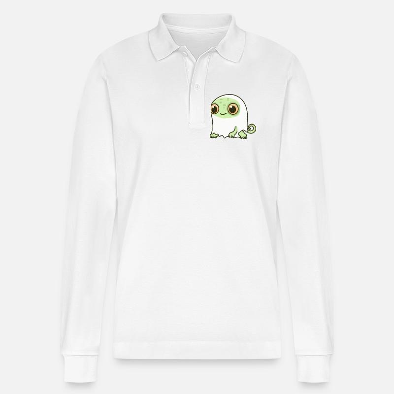 Chameleon Halloween Geist - Stanley/Stella Unisex Bio-Langarm-Poloshirt Prepster - Weiß