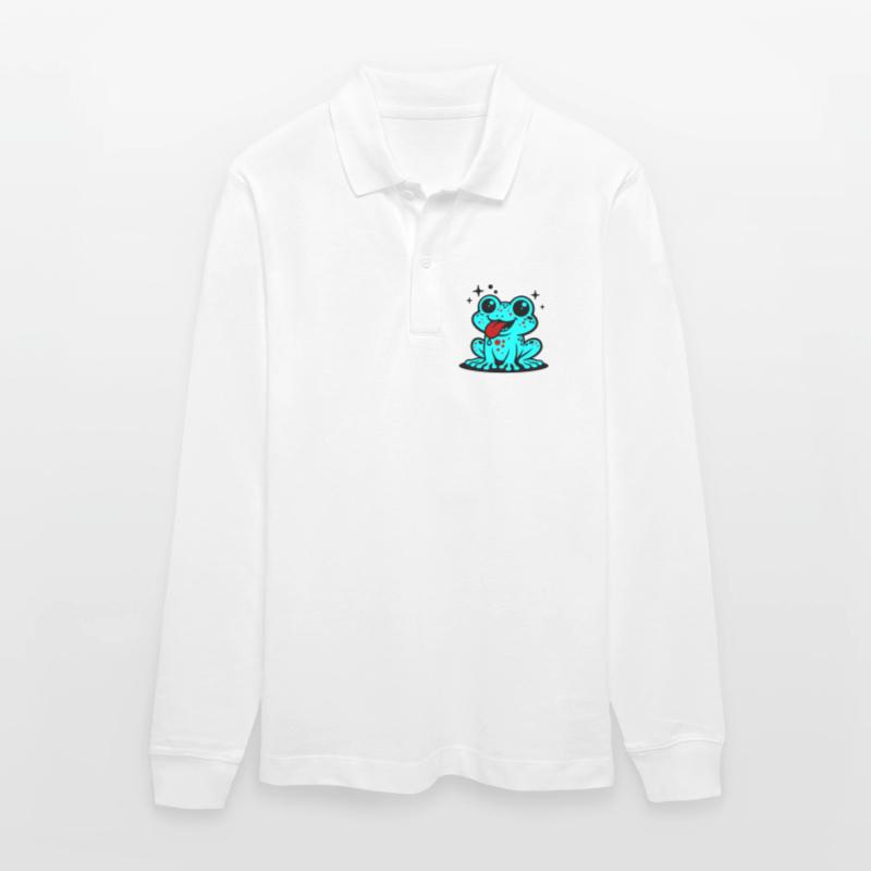 Toad Comic Frog Stanley/Stella Organic Unisex Long-Sleeved Polo Shirt Prepster