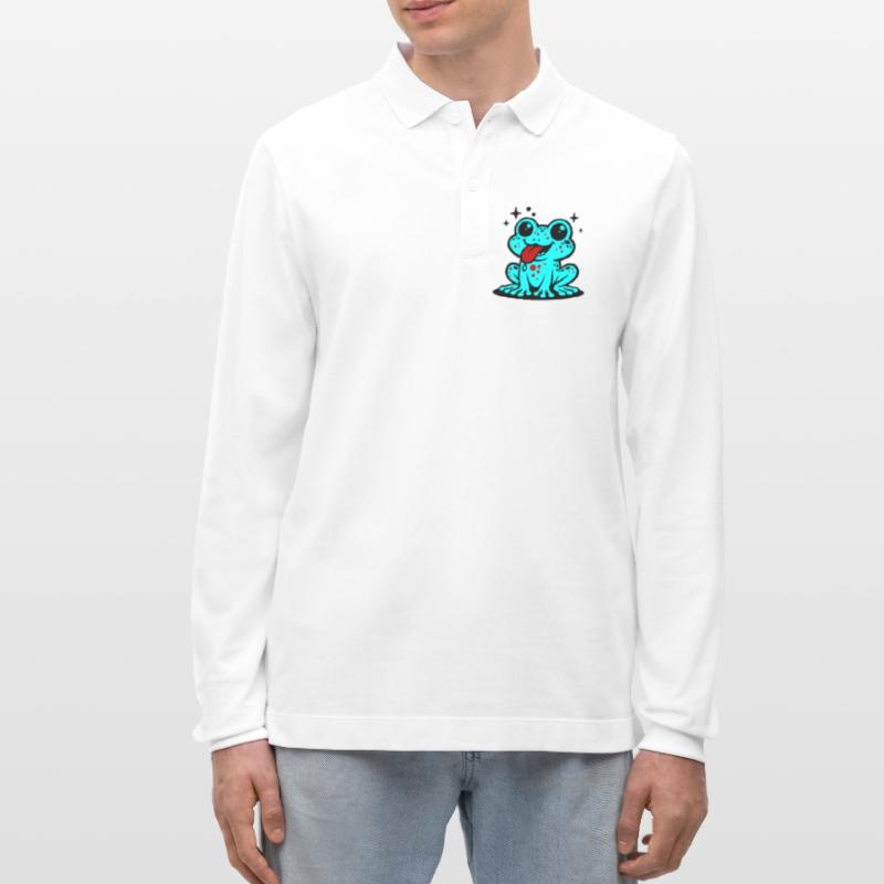 Toad Comic Frog Stanley/Stella Organic Unisex Long-Sleeved Polo Shirt Prepster
