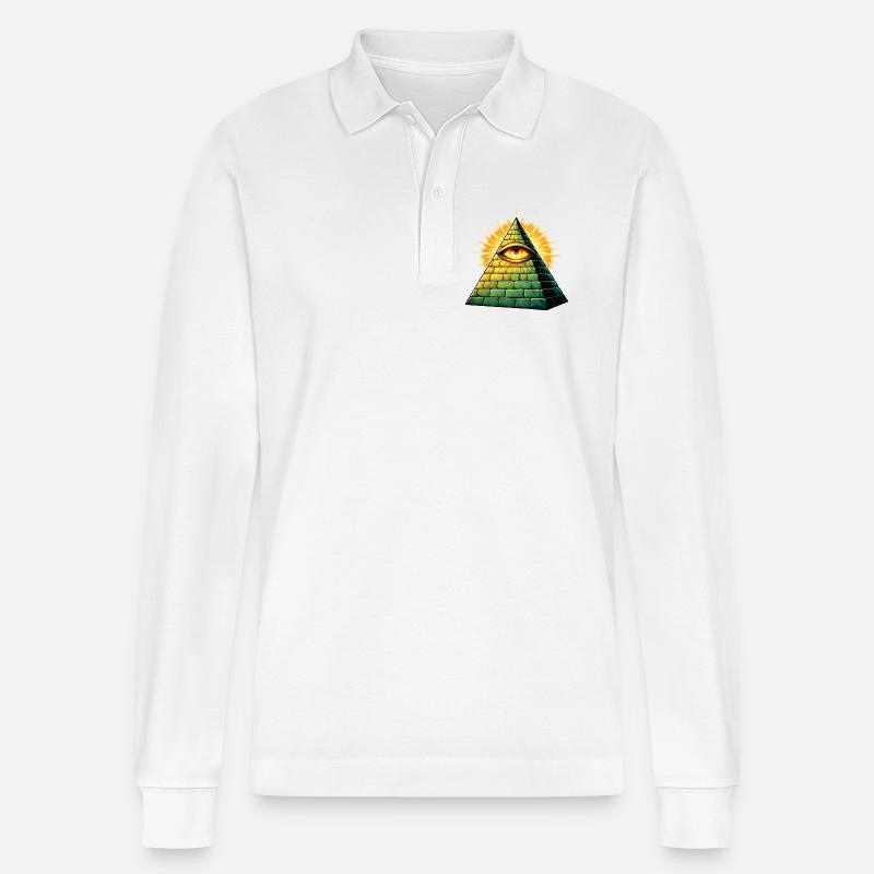illuminati-pyramide - Stanley/Stella Unisex Bio-Langarm-Poloshirt Prepster - Weiß