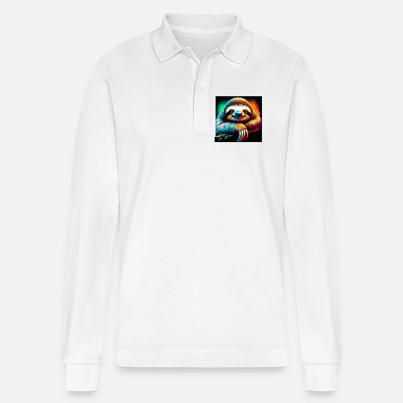 Faultier - Stanley/Stella Unisex Bio-Langarm-Poloshirt Prepster - Weiß