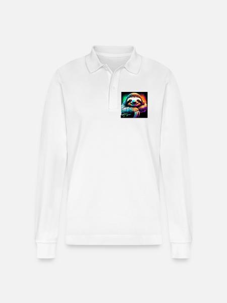 Faultier - Stanley/Stella Unisex Bio-Langarm-Poloshirt Prepster - Weiß