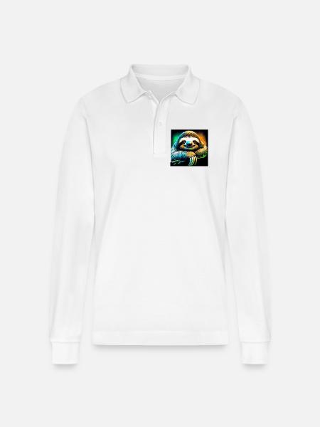 Faultier - Stanley/Stella Unisex Bio-Langarm-Poloshirt Prepster - Weiß