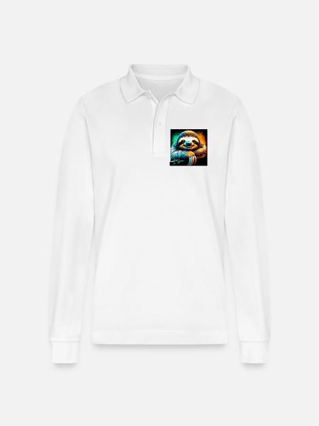 Faultier - Stanley/Stella Unisex Bio-Langarm-Poloshirt Prepster - Weiß