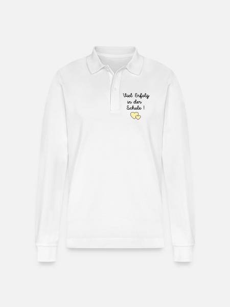 Erfolg Schule Herz - Stanley/Stella Unisex Bio-Langarm-Poloshirt Prepster - Weiß