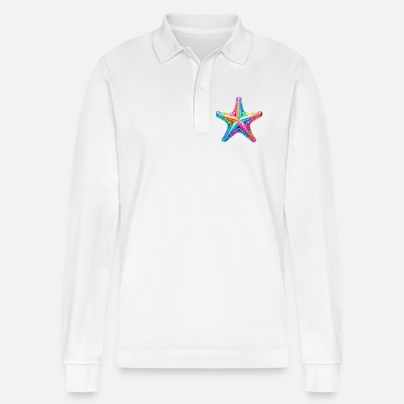 Seestern - Stanley/Stella Unisex Bio-Langarm-Poloshirt Prepster - Weiß