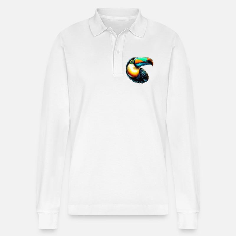 Tukan - Stanley/Stella Unisex Bio-Langarm-Poloshirt Prepster - Weiß