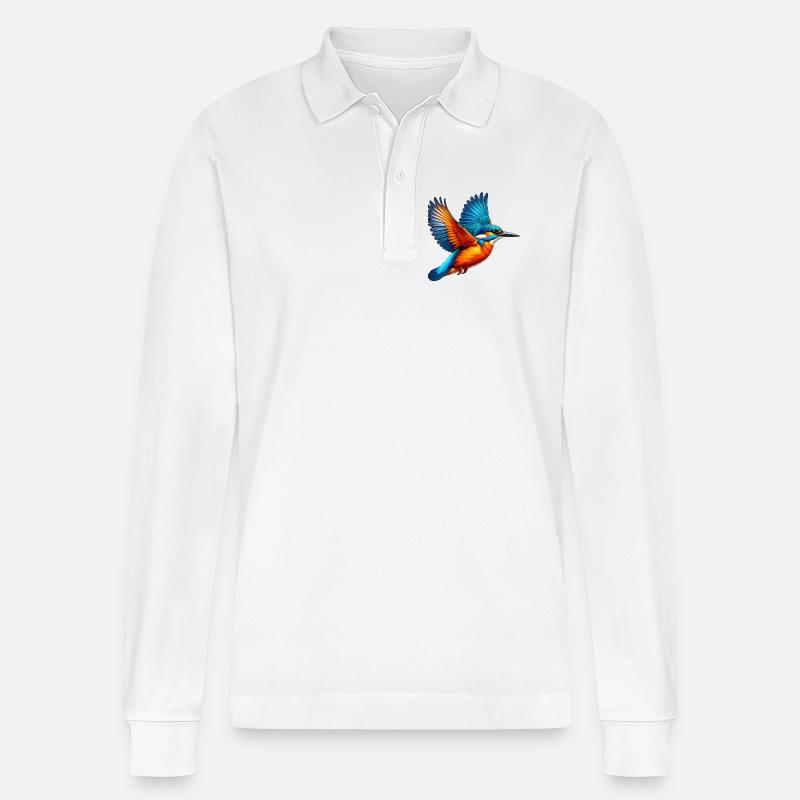 Eisvogel - Stanley/Stella Unisex Bio-Langarm-Poloshirt Prepster - Weiß