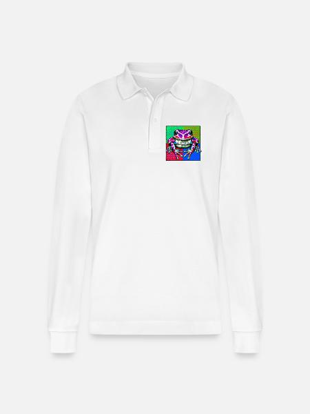 Frog - Stanley/Stella Organic Unisex Long-Sleeved Polo Shirt Prepster - white