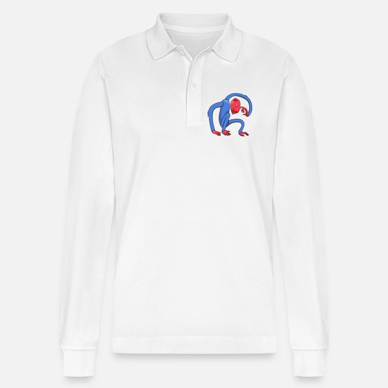 Denkender Affe - Stanley/Stella Unisex Bio-Langarm-Poloshirt Prepster - Weiß
