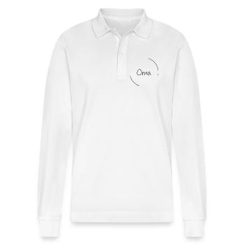 Grandma - Stanley/Stella Organic Unisex Long-Sleeved Polo Shirt Prepster - white - Front - Anna (173cm) & Nico (186cm)