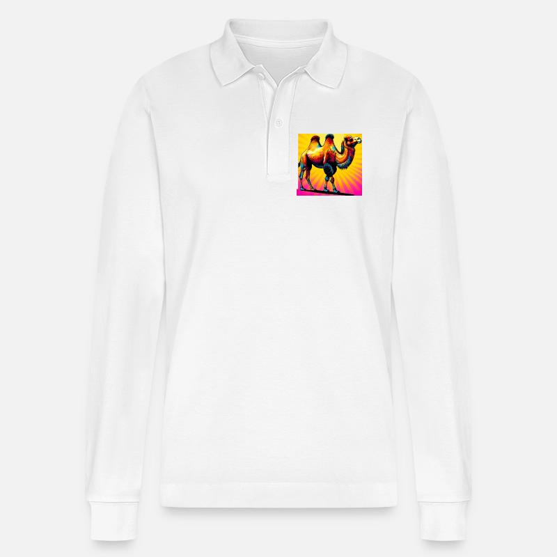 Kamel - Stanley/Stella Unisex Bio-Langarm-Poloshirt Prepster - Weiß