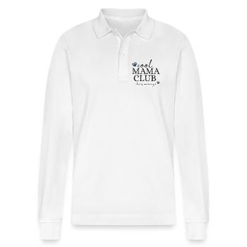 Chaos Manager Mama Club - Stanley/Stella Organic Unisex Long-Sleeved Polo Shirt Prepster - white - Front - Anna (173cm) & Nico (186cm)