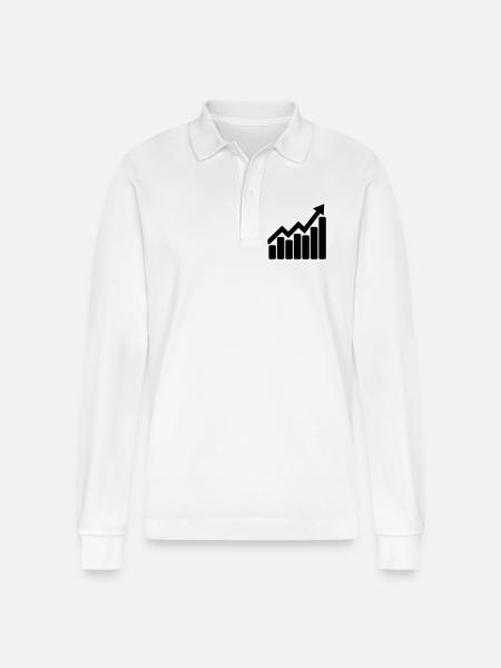 Chart stocks for office - Stanley/Stella Organic Unisex Long-Sleeved Polo Shirt Prepster - white