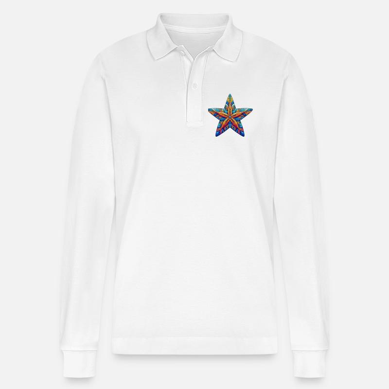 Seestern - Stanley/Stella Unisex Bio-Langarm-Poloshirt Prepster - Weiß