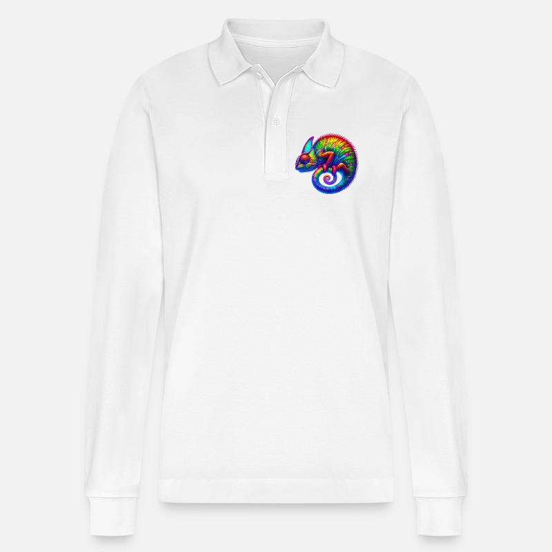 Chamäleon - Stanley/Stella Unisex Bio-Langarm-Poloshirt Prepster - Weiß