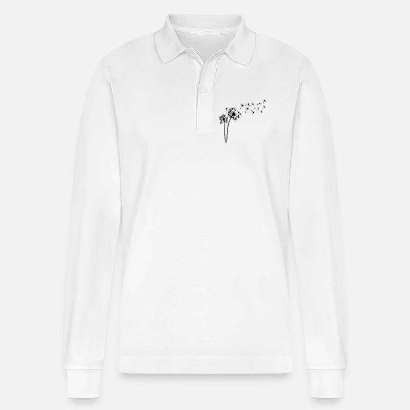 Der Wind und der schwarze Löwenzahn - Stanley/Stella Unisex Bio-Langarm-Poloshirt Prepster - Weiß