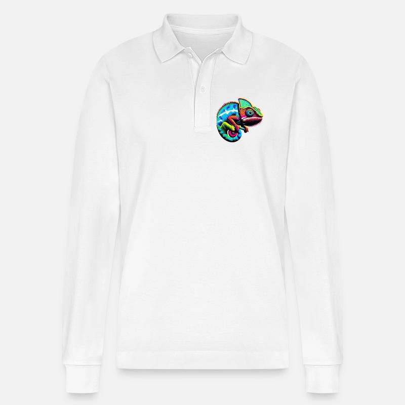 Chamäleon - Stanley/Stella Unisex Bio-Langarm-Poloshirt Prepster - Weiß
