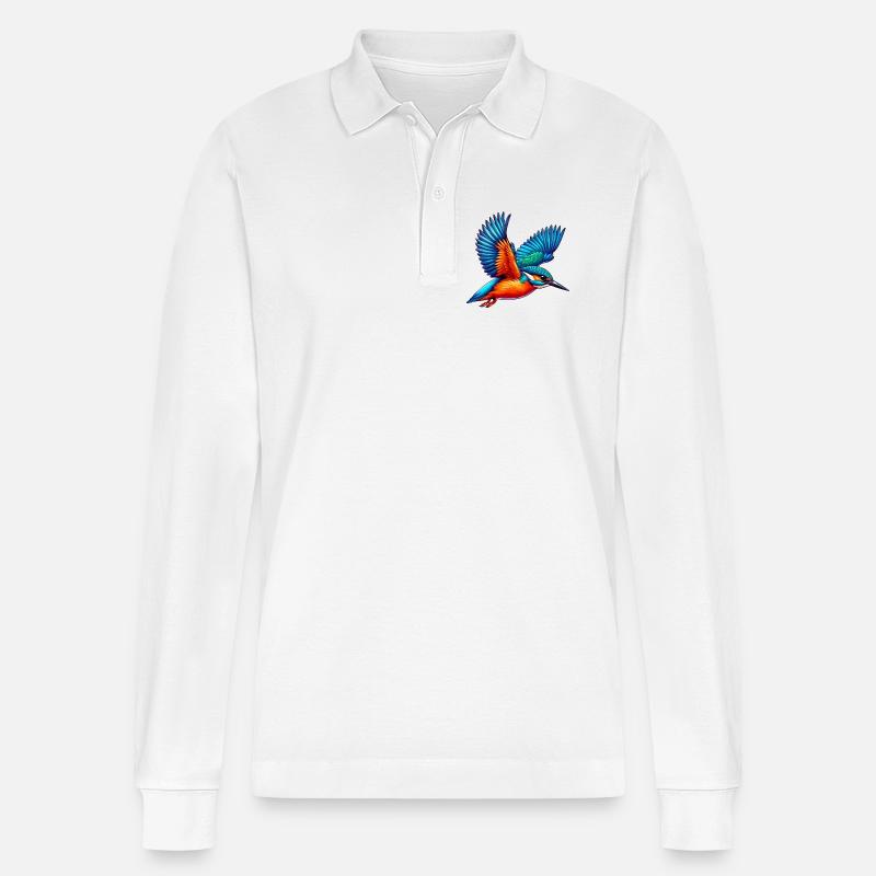 Eisvogel - Stanley/Stella Unisex Bio-Langarm-Poloshirt Prepster - Weiß