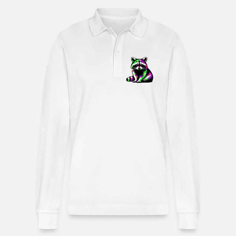 Waschbär - Stanley/Stella Unisex Bio-Langarm-Poloshirt Prepster - Weiß