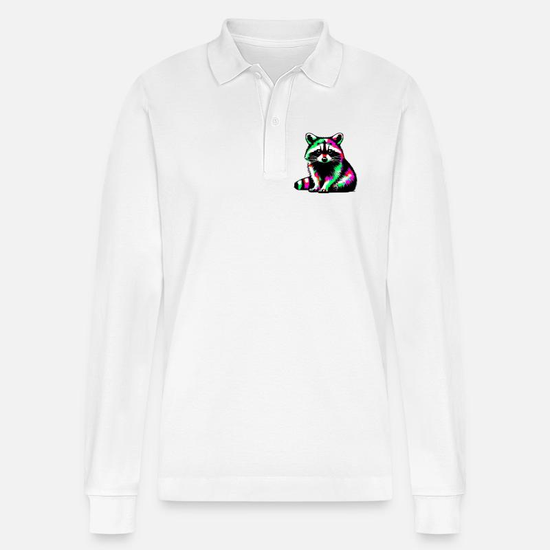 Waschbär - Stanley/Stella Unisex Bio-Langarm-Poloshirt Prepster - Weiß