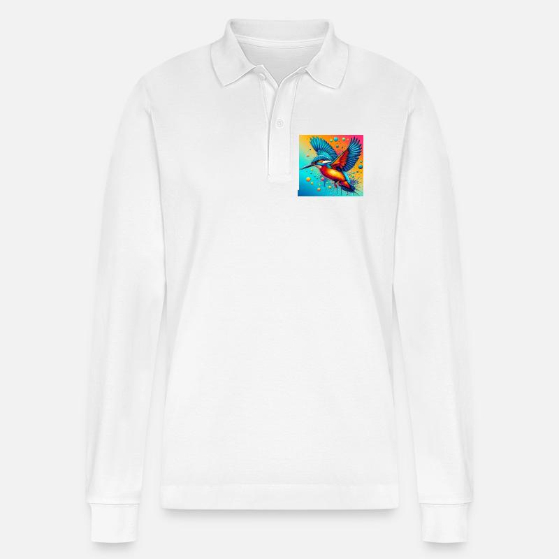 Eisvogel - Stanley/Stella Unisex Bio-Langarm-Poloshirt Prepster - Weiß