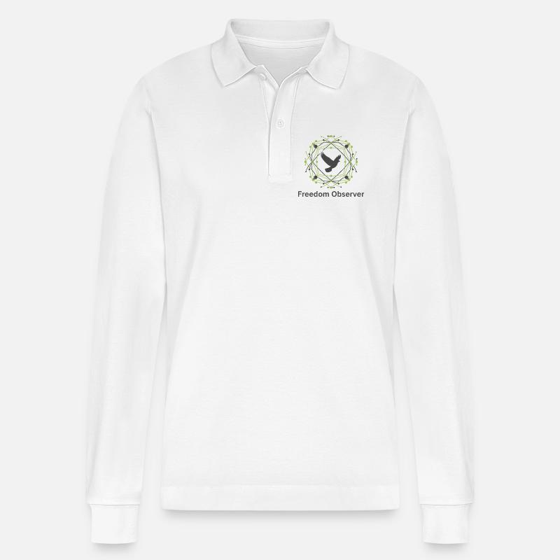 Freedom Observer - Stanley/Stella Unisex Bio-Langarm-Poloshirt Prepster - Weiß