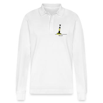 Tonne - Boje Nordsee Segeln Ostsee Maritim - Stanley/Stella Unisex Bio-Langarm-Poloshirt Prepster - Weiß - Vorne - Anna (173cm) & Nico (186cm)