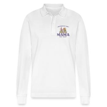 Befördert Zur Mama 2027 Schwangerschaft Geschenk - Stanley/Stella Unisex Bio-Langarm-Poloshirt Prepster - Weiß - Vorne - Anna (173cm) & Nico (186cm)