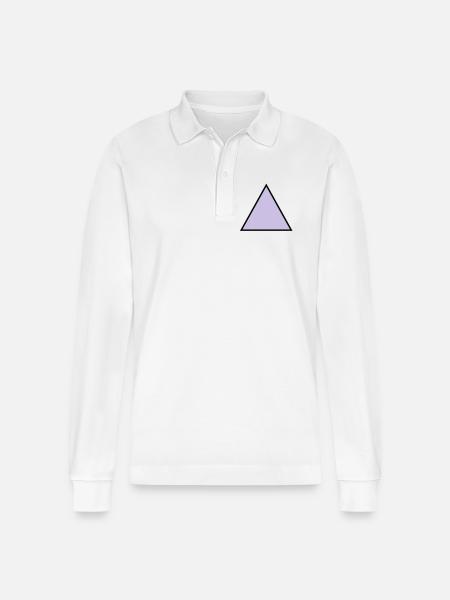 hipster triangle triangle shape - Stanley/Stella Organic Unisex Long-Sleeved Polo Shirt Prepster - white