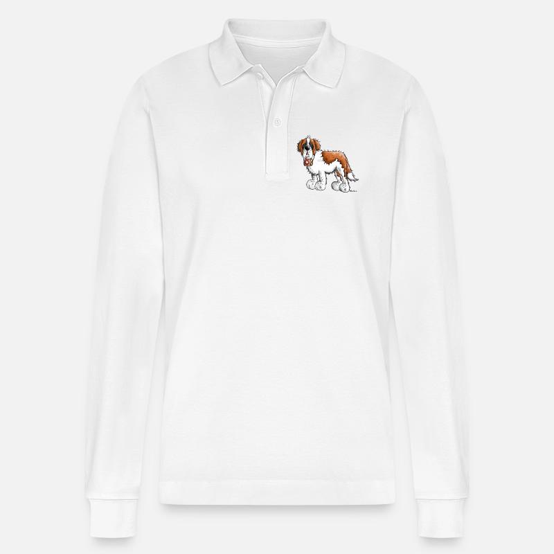 Der Bernhardiner - Stanley/Stella Unisex Bio-Langarm-Poloshirt Prepster - Weiß