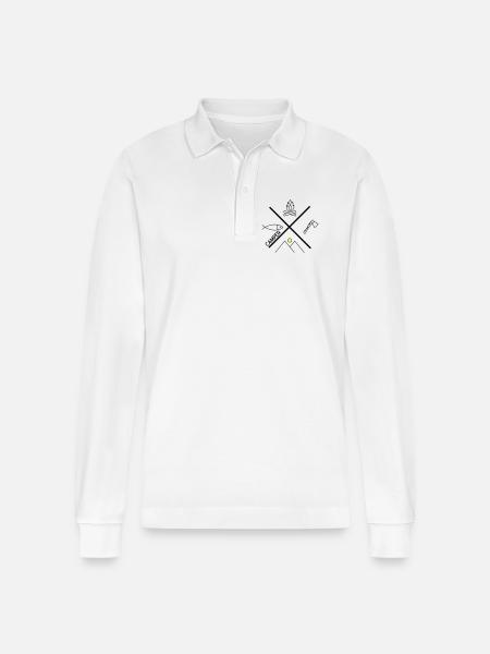 Fun design for campers - Stanley/Stella Organic Unisex Long-Sleeved Polo Shirt Prepster - white