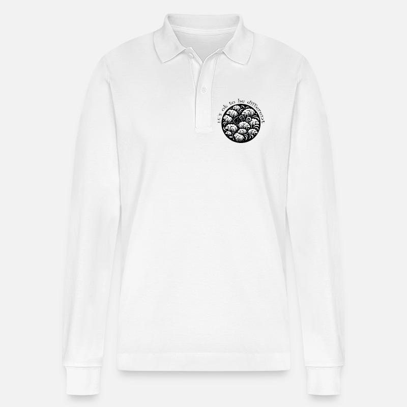 schwarzes Schaf - Stanley/Stella Unisex Bio-Langarm-Poloshirt Prepster - Weiß