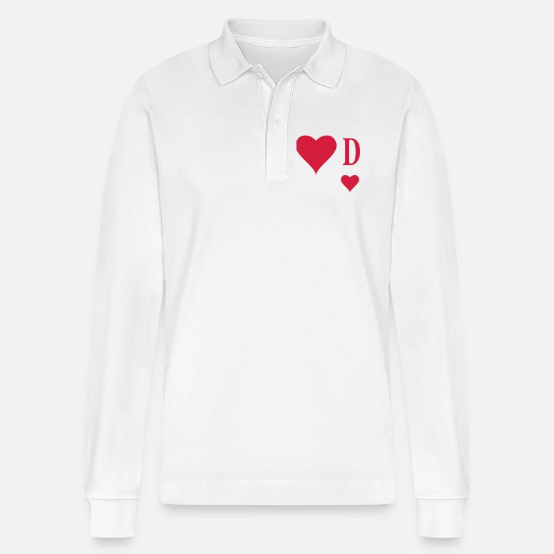 Herz Dame - Stanley/Stella Unisex Bio-Langarm-Poloshirt Prepster - Weiß