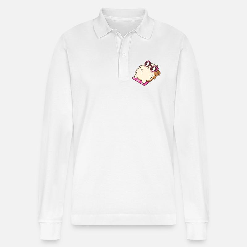 Hamster - Stanley/Stella Unisex Bio-Langarm-Poloshirt Prepster - Weiß