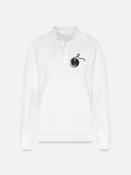 Svart lakrits rullade som en snigel. - Ekologisk långärmad pikétröja Prepster unisex från Stanley/Stella - vit