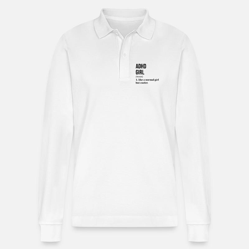 ADHS - Stanley/Stella Unisex Bio-Langarm-Poloshirt Prepster - Weiß