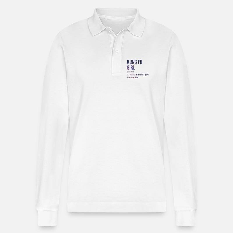 Kung-Fu - Stanley/Stella Unisex Bio-Langarm-Poloshirt Prepster - Weiß