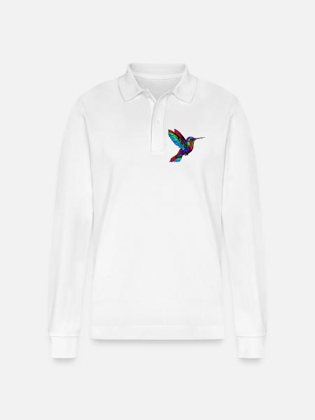 Hummingbird - Stanley/Stella Organic Unisex Long-Sleeved Polo Shirt Prepster - white