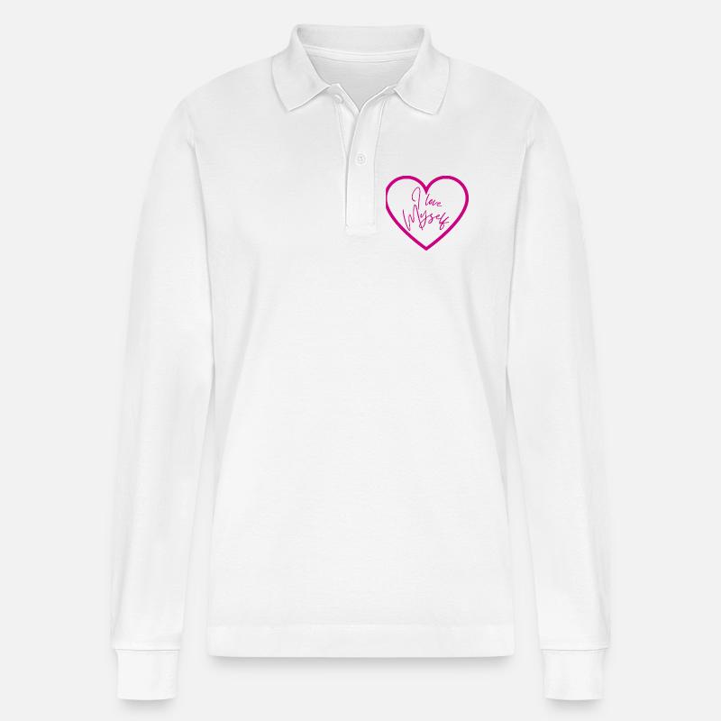 Ich liebe mich - Stanley/Stella Unisex Bio-Langarm-Poloshirt Prepster - Weiß