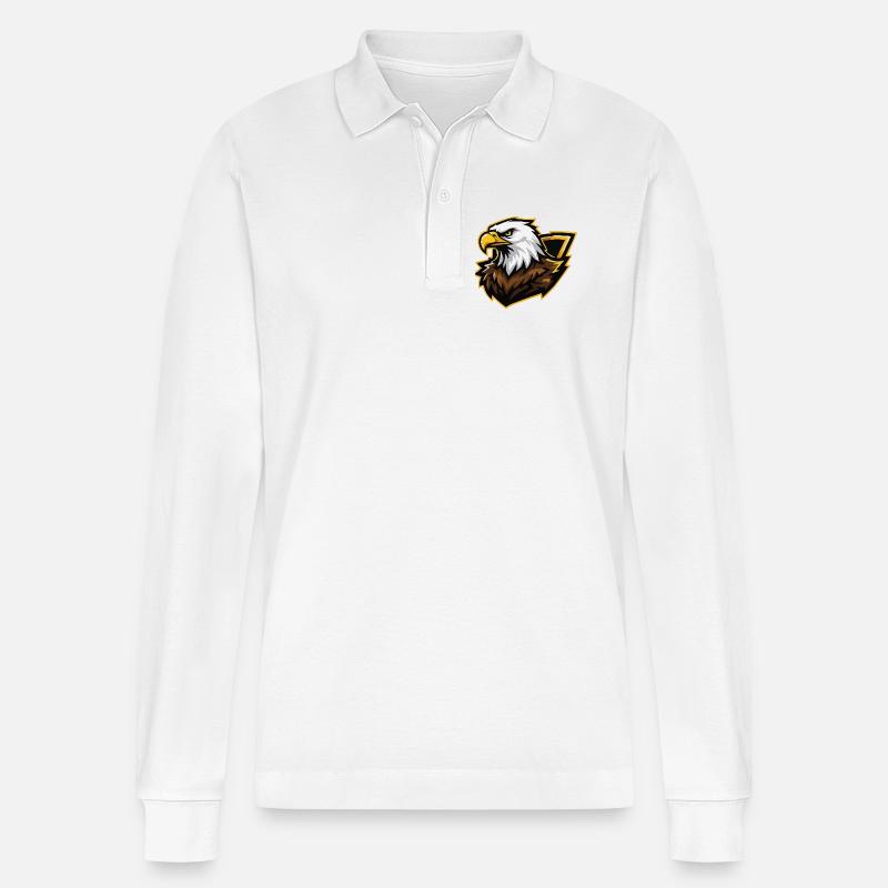 Aigle avec Accent Doré - Polo à manches longues bio PREPSTER Stanley/Stella Unisexe - blanc