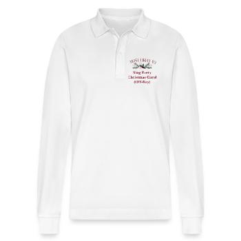 Am wahrscheinlichsten, um schief zu singen, Weihnachten zu singen - Stanley/Stella Unisex Bio-Langarm-Poloshirt Prepster - Weiß - Vorne - Anna (173cm) & Nico (186cm)